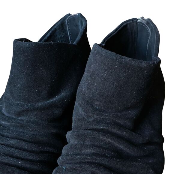 Born BOC Settle Black Leather Suede Slouch Ruched Ankle Boots 11 - Picture 6 of 16